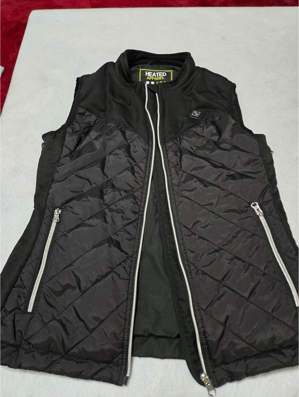 heated apparel black sm womans vest